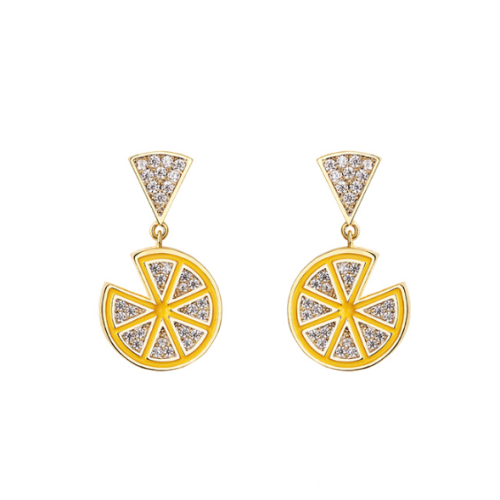 Newest 925 silver CZ lemon earring for girl